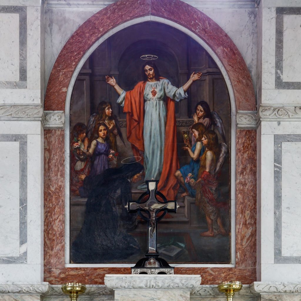 A painting of the Sacred Heart by Francis O'Donohoe, located in Loughrea Cathedral in County Galway.