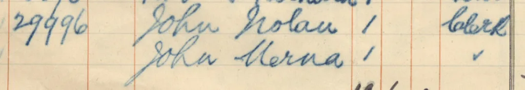 John Nolan & John Merna on the manifest of the Gallia, 21 January 1894